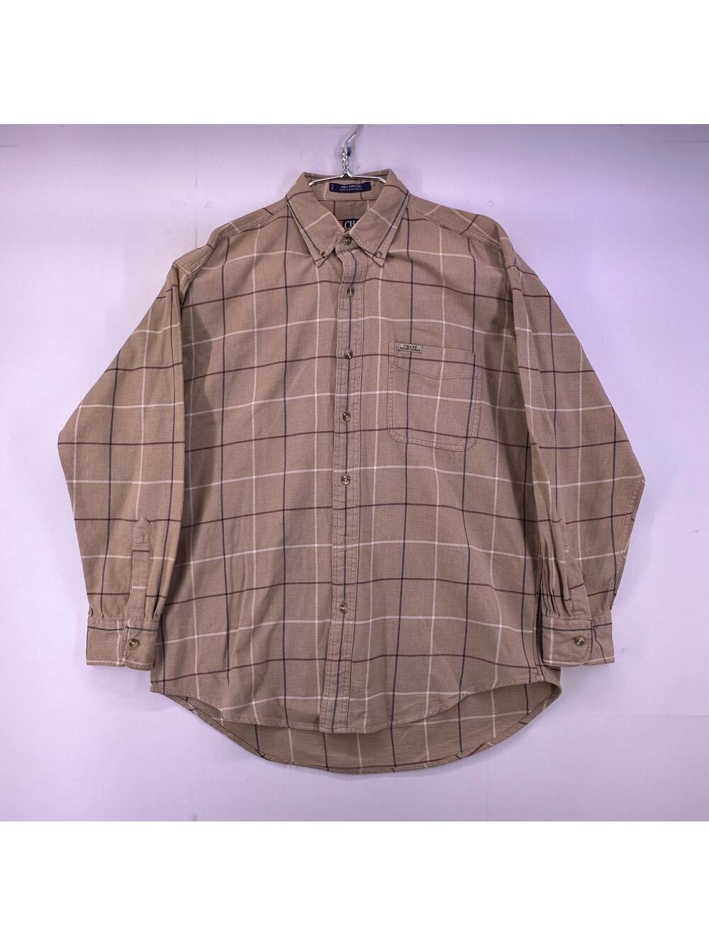Vintage Ralph Lauren X Champs Brown Dress Shirt Size Large